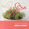 Bộ trang trí chậu cây và bánh kem hình chim, trái tim 3D - Thumbnail 1