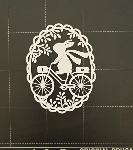 Mô hình trang trí thỏ đi xe đạp (Bunny on Bike) in 3D cho lễ Phục sinh - Image 1