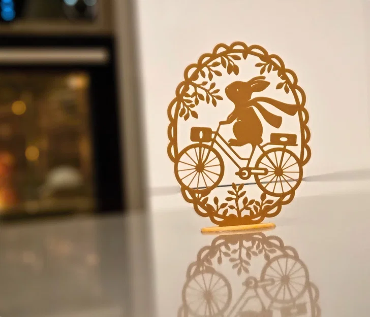 Mô hình trang trí thỏ đi xe đạp (Bunny on Bike) in 3D cho lễ Phục sinh - Image 2