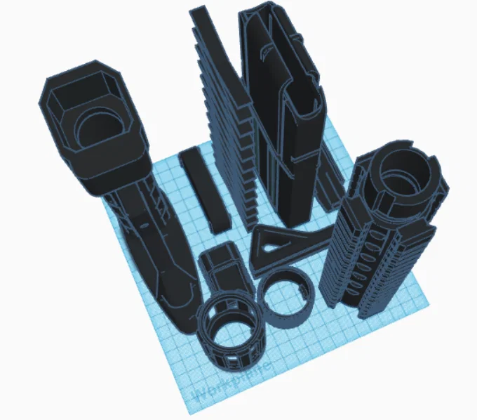 Bộ phụ kiện độ súng Nerf phong cách M4 thực tế cho máy in 3D - Image 1