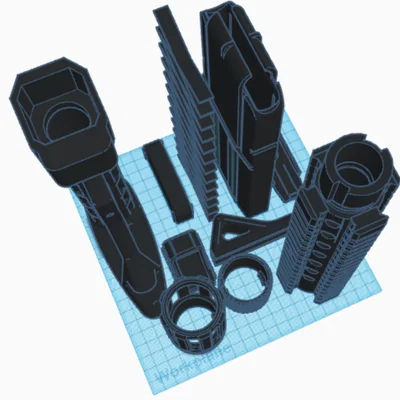 Bộ phụ kiện độ súng Nerf phong cách M4 thực tế cho máy in 3D