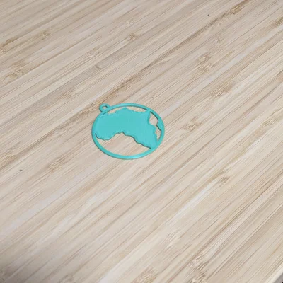 Mặt dây chuyền hình bản đồ Châu Phi - Phụ kiện in 3D độc đáo