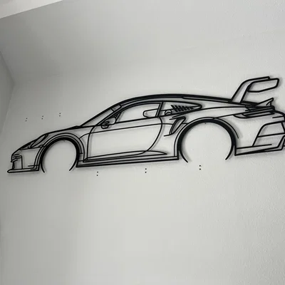 Porsche 911 GT3 CUP 992 Silhouette Wallart / GT, Racecar, DTM, GT-Masters