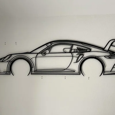 Porsche 911 GT3 CUP 992 Silhouette Wallart / GT, Racecar, DTM, GT-Masters