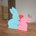 Mô hình 3D cặp đôi thỏ yêu thương - Bunny Family Decoration - Thumbnail 1