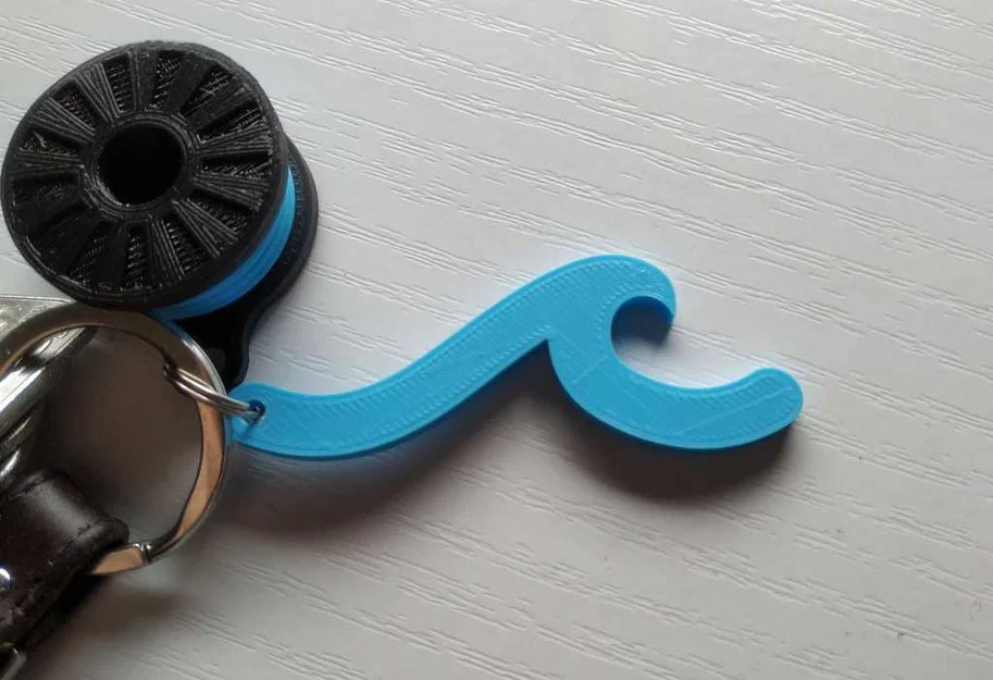 Móc khóa hình con sóng (Wave Keychain) in 3D độc đáo cho tín đồ yêu biển - Image 1