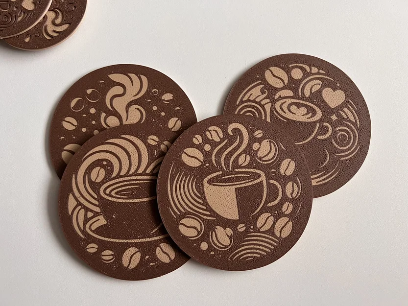 Miếng lót ly Coffee & Love in 3D đẹp mắt và tinh tế - Image 1