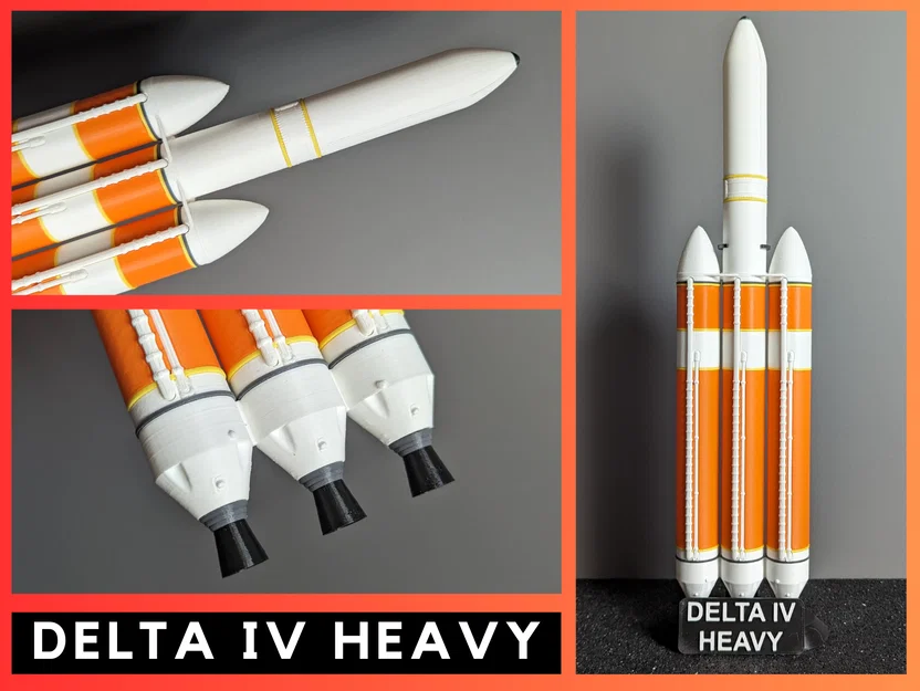 Mô hình tên lửa DELTA IV HEAVY tỉ lệ 1:200 (STL) - Image 1