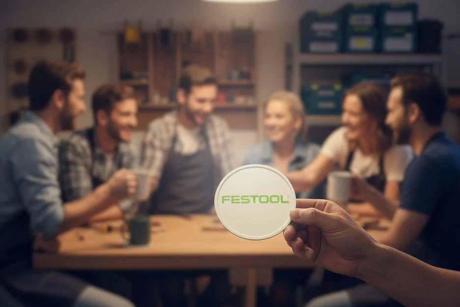 Đế lót ly FESTOOL (FESTOOL Coaster 80mm) - Phụ kiện in 3D độc đáo - Image 1