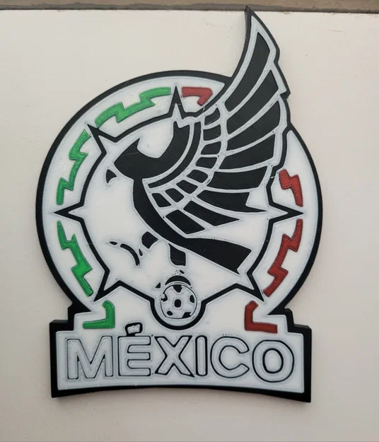 Mô hình logo đội tuyển bóng đá Mexico in 3D trang trí độc đáo - Image 1