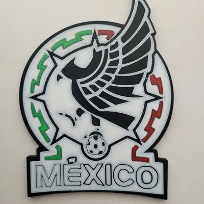 Mô hình logo đội tuyển bóng đá Mexico in 3D trang trí độc đáo