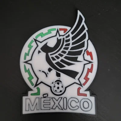 Mô hình logo đội tuyển bóng đá Mexico in 3D trang trí độc đáo