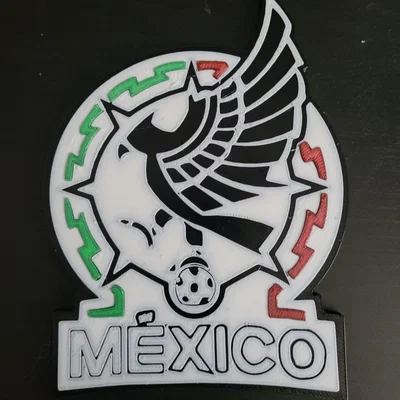 Mô hình logo đội tuyển bóng đá Mexico in 3D trang trí độc đáo