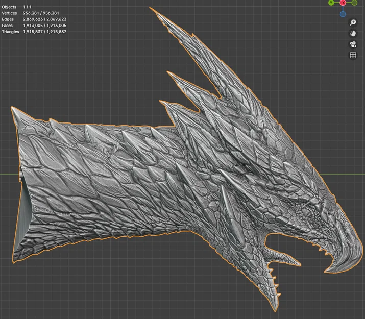 Mô hình 3D Valstrax Bust - Quái vật huyền thoại Monster Hunter Rise - Image 1
