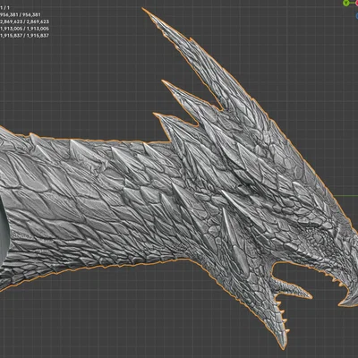 Mô hình 3D Valstrax Bust - Quái vật huyền thoại Monster Hunter Rise