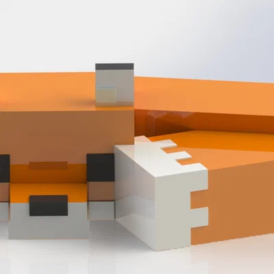 Mô hình chú cáo Minecraft đang ngủ - File in 3D chất lượng cao