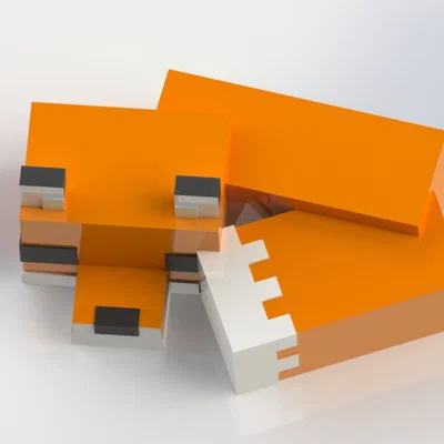 Mô hình chú cáo Minecraft đang ngủ - File in 3D chất lượng cao