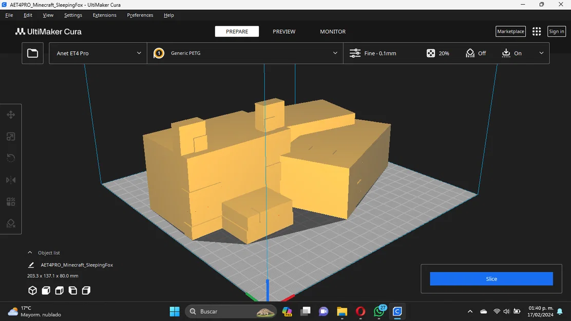 Mô hình chú cáo Minecraft đang ngủ - File in 3D chất lượng cao - Image 3