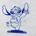 Mô hình trang trí 2D hình Stitch ôm tim in 3D độc đáo - Thumbnail 1