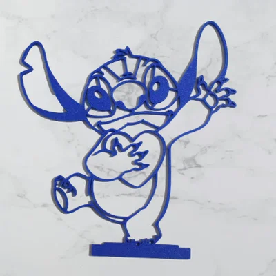 Mô hình trang trí 2D hình Stitch ôm tim in 3D độc đáo