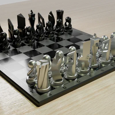 Bộ cờ vua thiết kế đương đại: Mô hình 3D độc đáo