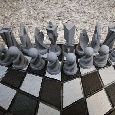 Bộ cờ vua thiết kế đương đại: Mô hình 3D độc đáo
