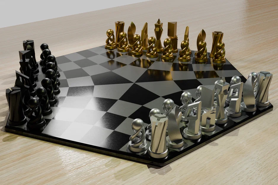 Bộ cờ vua thiết kế đương đại: Mô hình 3D độc đáo - Image 4