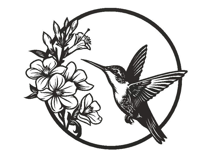 Mẫu tranh treo tường 3D Hummingbird chim ruồi và hoa tinh tế - Image 2