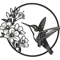 Mẫu tranh treo tường 3D Hummingbird chim ruồi và hoa tinh tế - Thumbnail 2