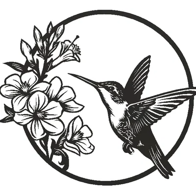 Mẫu tranh treo tường 3D Hummingbird chim ruồi và hoa tinh tế