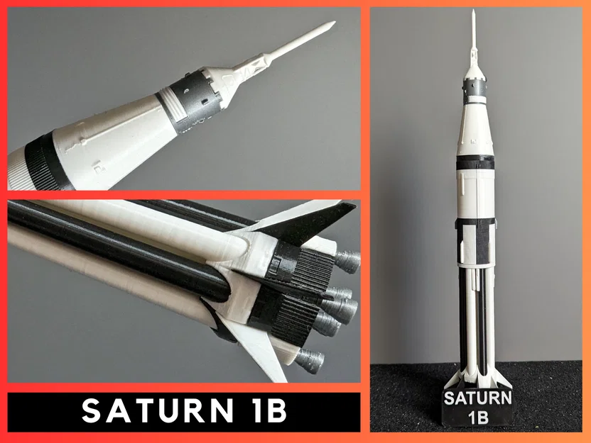 Mô hình tên lửa SATURN 1B (tỉ lệ 1:200) – File in 3D - Image 1