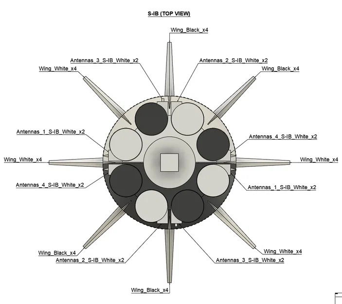 Mô hình tên lửa SATURN 1B (tỉ lệ 1:200) – File in 3D - Image 6