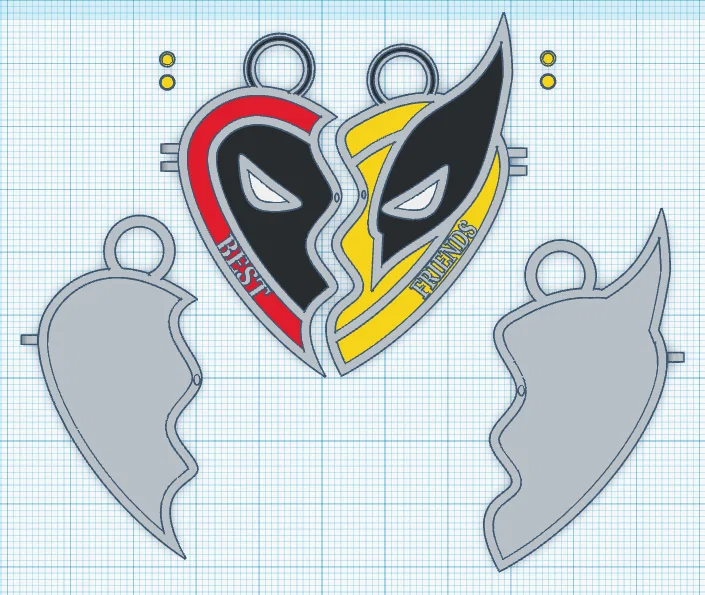 Bộ locket/pendant bạn thân DeadPool và Wolverine - Image 1