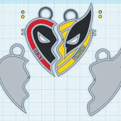 Bộ locket/pendant bạn thân DeadPool và Wolverine