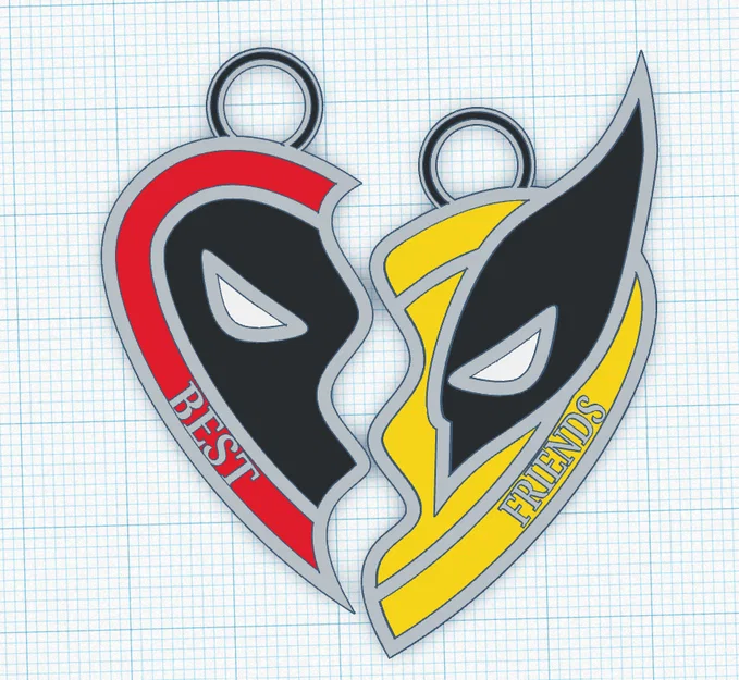 Bộ locket/pendant bạn thân DeadPool và Wolverine - Image 2