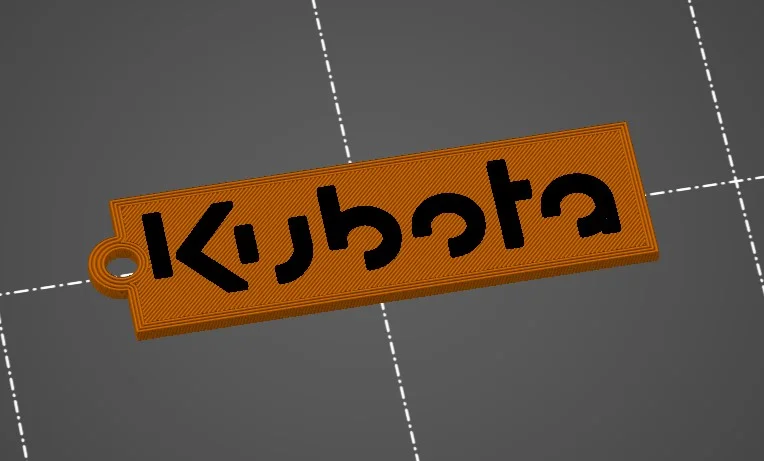 Móc khóa in 3D hình logo Kubota cá tính và độc đáo