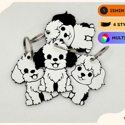 Bộ móc khóa cún cute – in 15 phút (4 phiên bản)