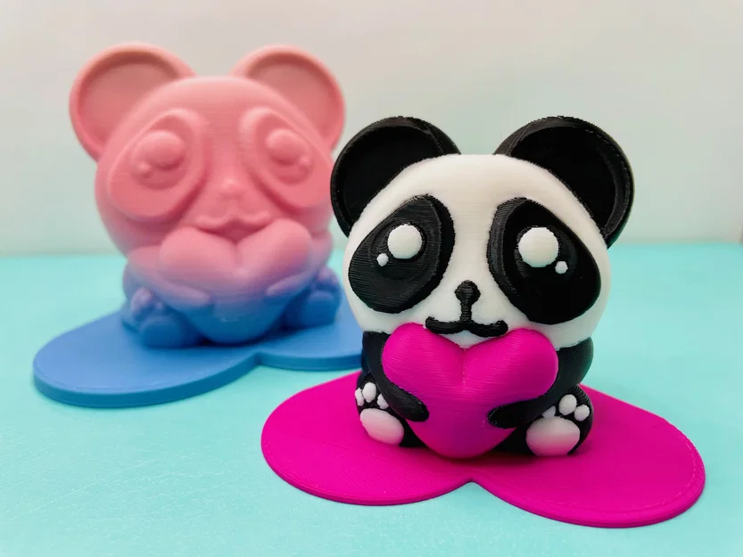 Mô hình gấu trúc Panda ôm trái tim 3D cực dễ thương - Image 1