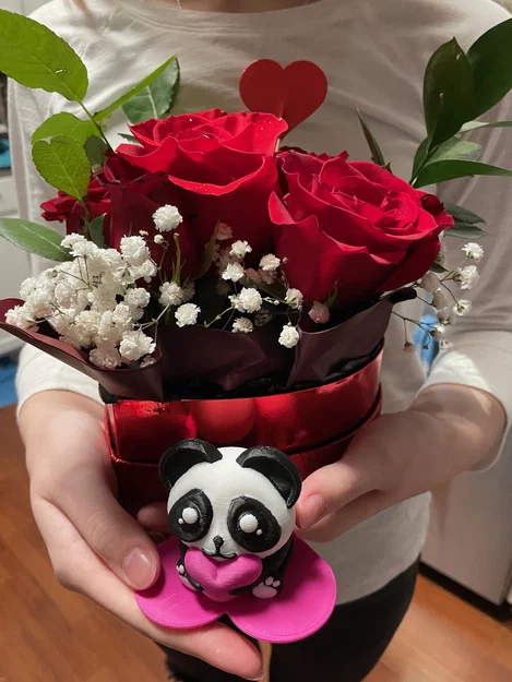 Mô hình gấu trúc Panda ôm trái tim 3D cực dễ thương - Image 2