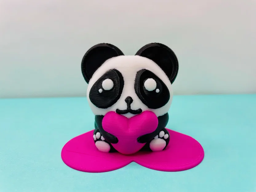 Mô hình gấu trúc Panda ôm trái tim 3D cực dễ thương - Image 3
