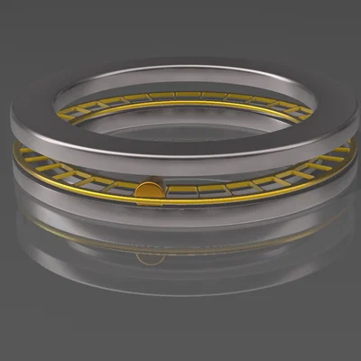 Vòng bi xoay Lazy Susan (Axial Roller Bearing) in 3D