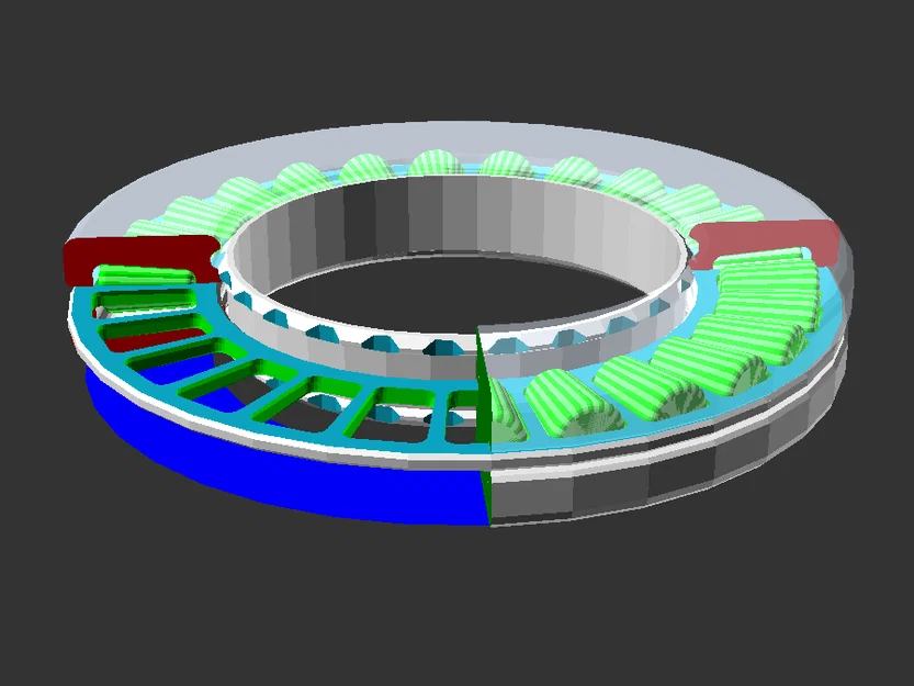 Vòng bi xoay Lazy Susan (Axial Roller Bearing) in 3D - Image 4