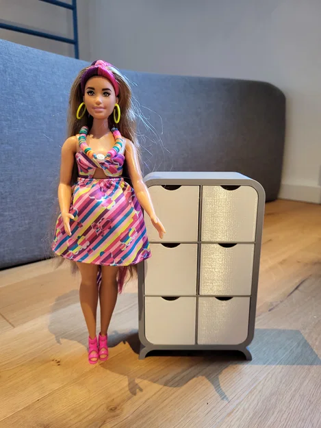 Tủ ngăn kéo cho Barbie (Barbie dresser with drawers) - Image 1