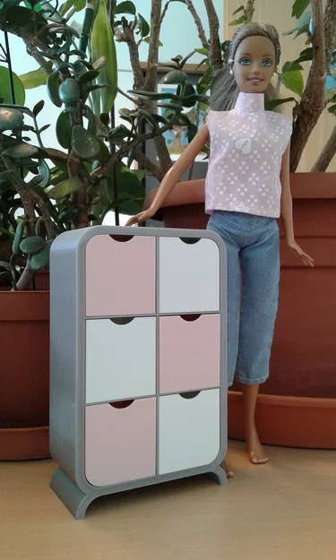 Tủ ngăn kéo cho Barbie (Barbie dresser with drawers) - Image 5