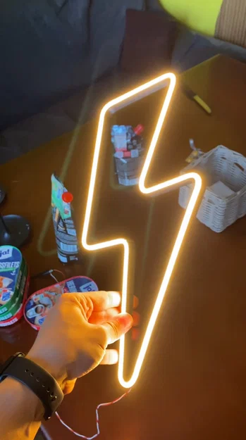 Khung đèn Neon hình tia chớp (Lightning Bolt) trang trí độc đáo - Image 7