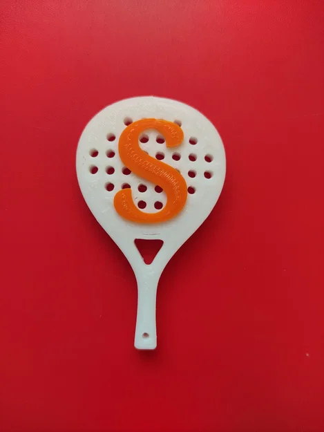 Móc khóa hình vợt Padel chữ S in 3D độc đáo cho người chơi thể thao - Image 1