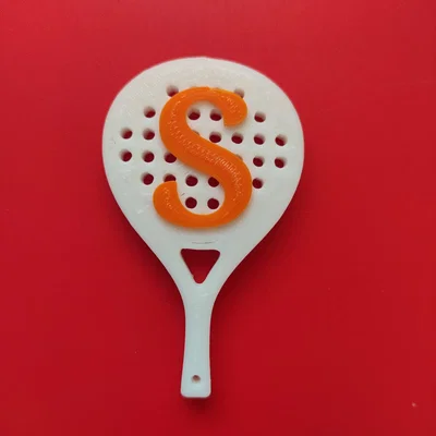 Móc khóa hình vợt Padel chữ S in 3D độc đáo cho người chơi thể thao