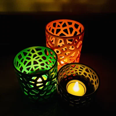 Giá đỡ nến LED Voronoi (bản cập nhật) - Voronoi LED Tea Light Holder (*updated*)