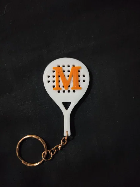 Móc khóa hình vợt Padel in 3D cá nhân hóa chữ M độc lạ - Image 1