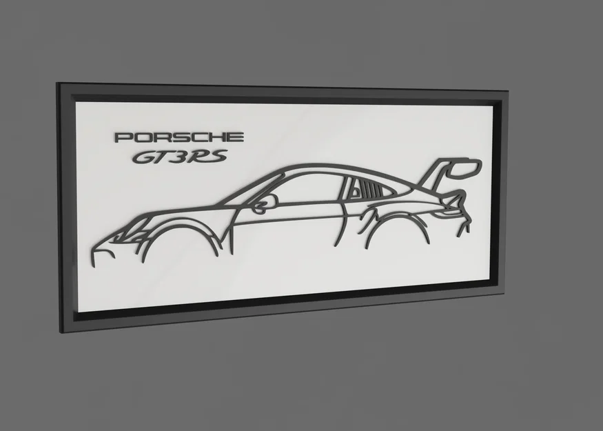 Mô hình trang trí 3D Porsche GT3RS - Thiết kế tối giản tinh tế - Image 1